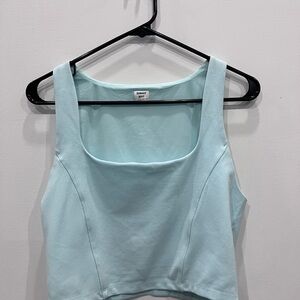 Aritzia Sunday Best Jagger Crop Tank Frosted Aquamarine | Square Neck Fitted Top